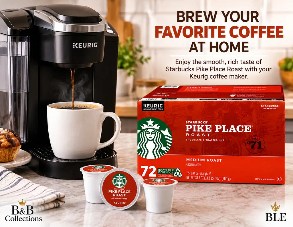 Starbucks Pike Place Roast Medium Roast Coffee, Keurig K-Cup Pods, Chocolate & Toasted Nut Notes, 100% Arabica Coffee, 72 Count