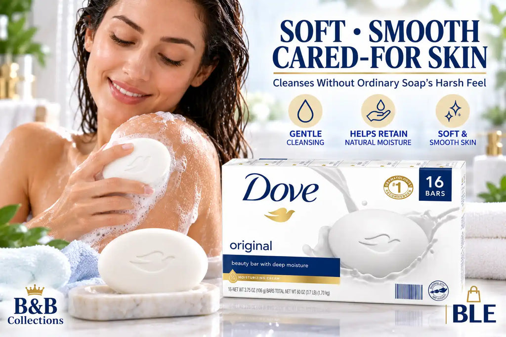 Dove Original Beauty Bar with Deep Moisture, ¼ Moisturizing Cream, 3.75 oz Bars, 16 Count, 60 oz Total