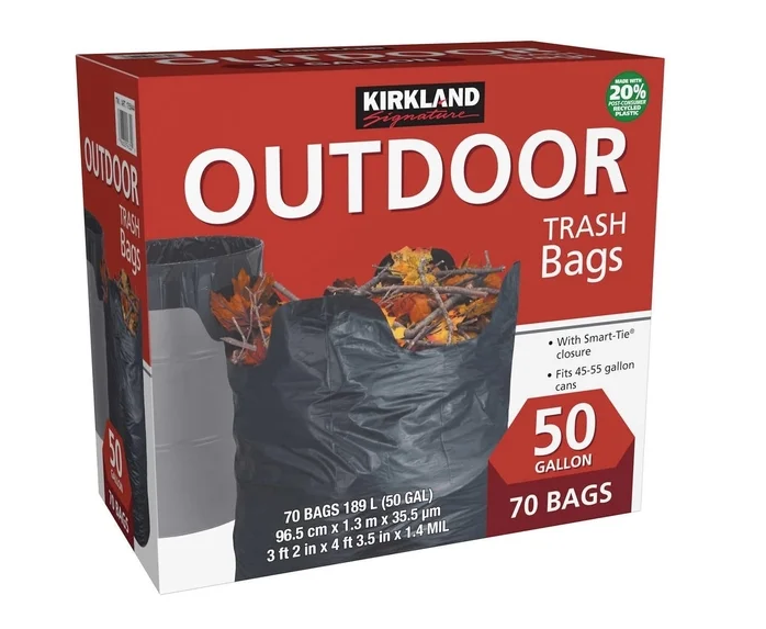Kirkland Signature Flex-Tech Drawstring Trash Bags | Kitchen & Outdoor Garbage Bags | Multiple Sizes & Scents