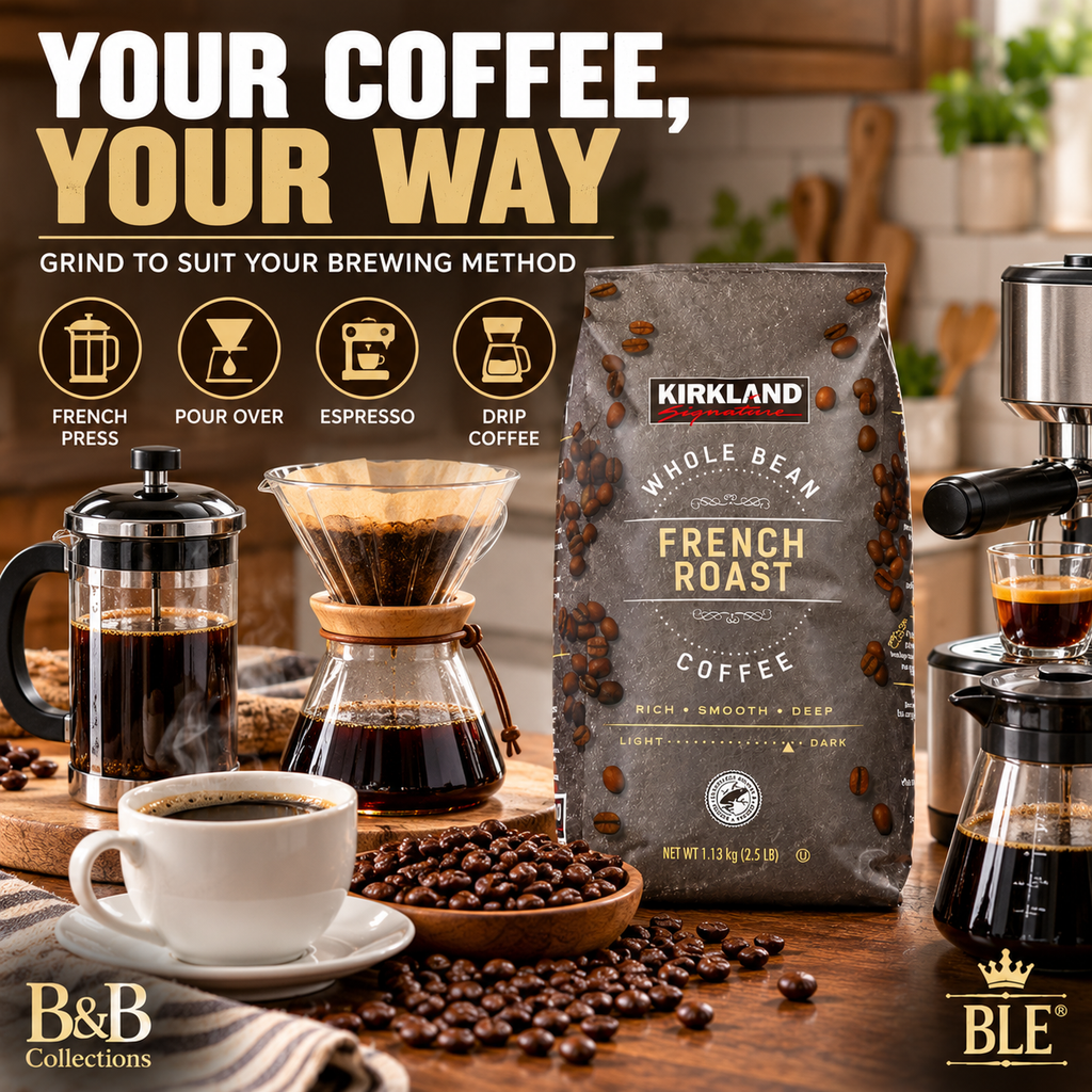 Kirkland Signature French Roast Whole Bean Coffee, Dark Roast, Rich & Smooth, 2.5 lb (40 oz)