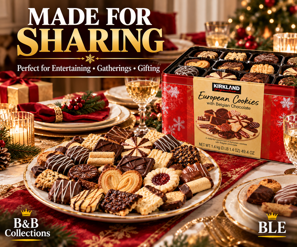 Kirkland Signature European Cookies with Belgian Chocolate, 15 Varieties, 156 Cookies per Tin, 49.4 oz Each, 2 Count
