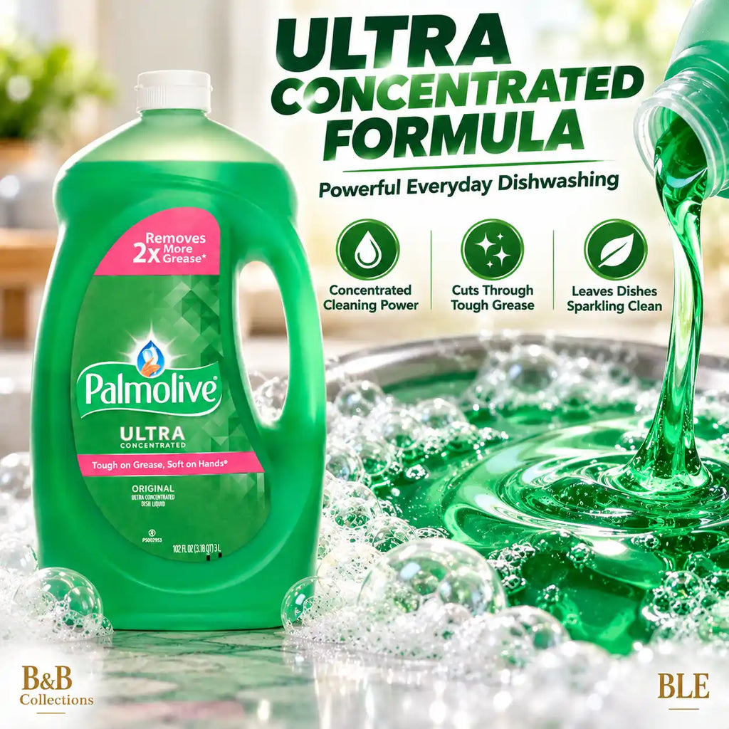Palmolive Ultra Original Concentrated Dish Liquid, 102 fl oz (3 L), Powerful Grease-Cutting Formula, Tough on Grease, Soft on Hands, Large Economy Bottle