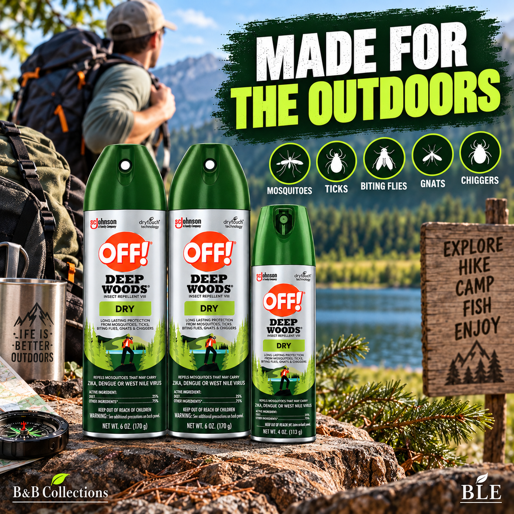 OFF! Deep Woods Dry Insect Repellent VIII, 3-Pack Value, 2 × 6 oz + 1 × 4 oz, Up to 8 Hours Mosquito Protection