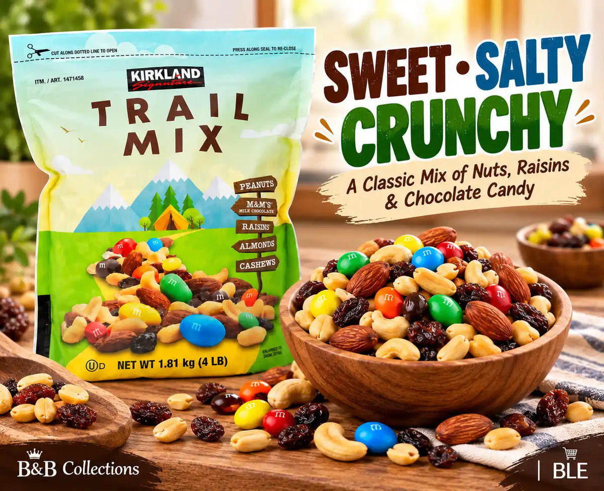 Kirkland Signature Trail Mix, Peanuts, M&M’s, Raisins, Almonds & Cashews, 4 lb Bags, 3 Pack, 12 lb Total