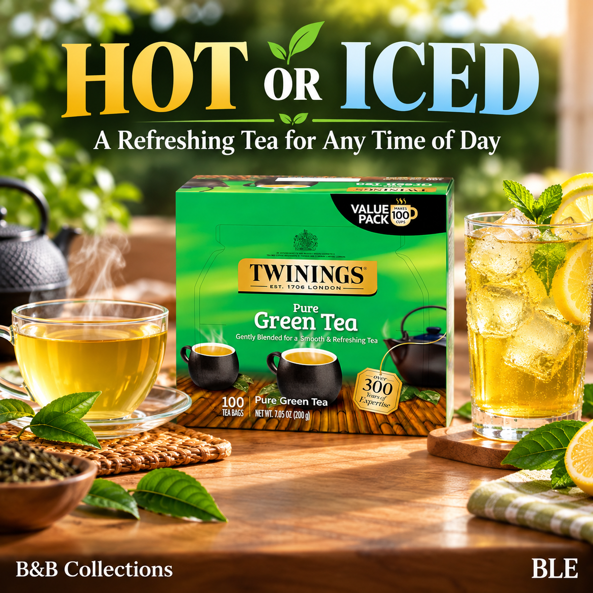 Twinings Pure Green Tea, Smooth & Refreshing Tea Bags, 100 Count, 7.05 oz (200 g)