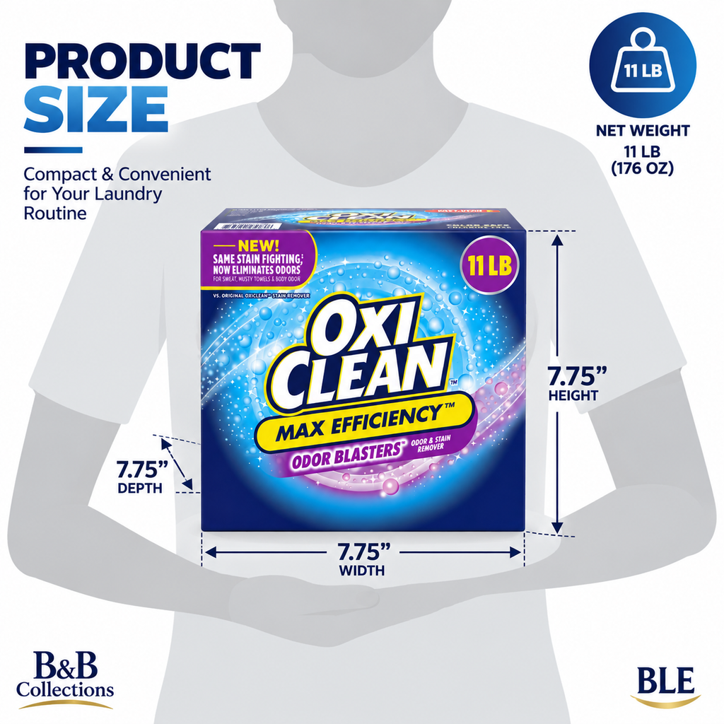 OxiClean Max Efficiency Odor Blasters Laundry Stain Remover Powder, Odor & Stain Fighting Formula, 11 lb