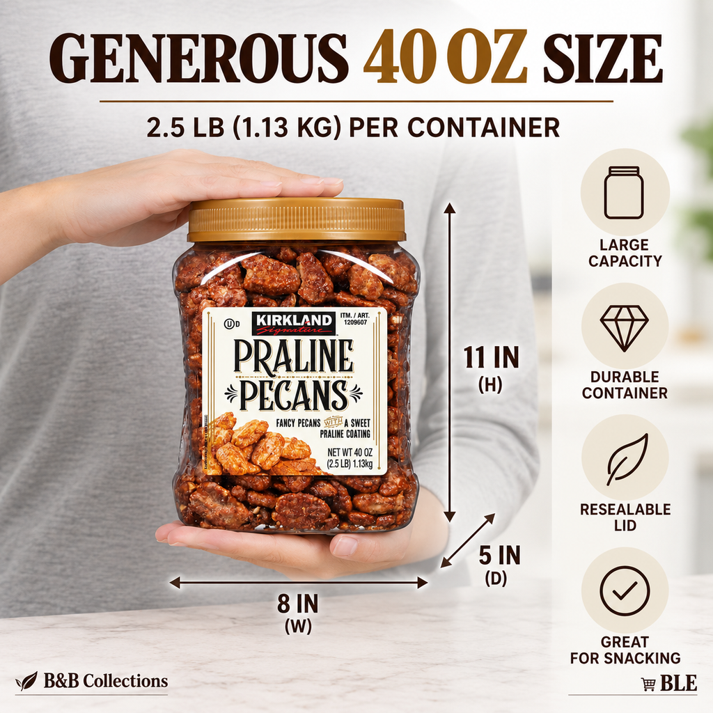Kirkland Signature Praline Pecans, Fancy Pecans with Sweet Praline Coating, 40 oz per Container