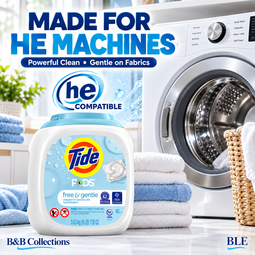 Tide PODS HE Laundry Detergent Pacs, Free & Gentle, Hypoallergenic, Sensitive Skin, 152 Count, 128 oz