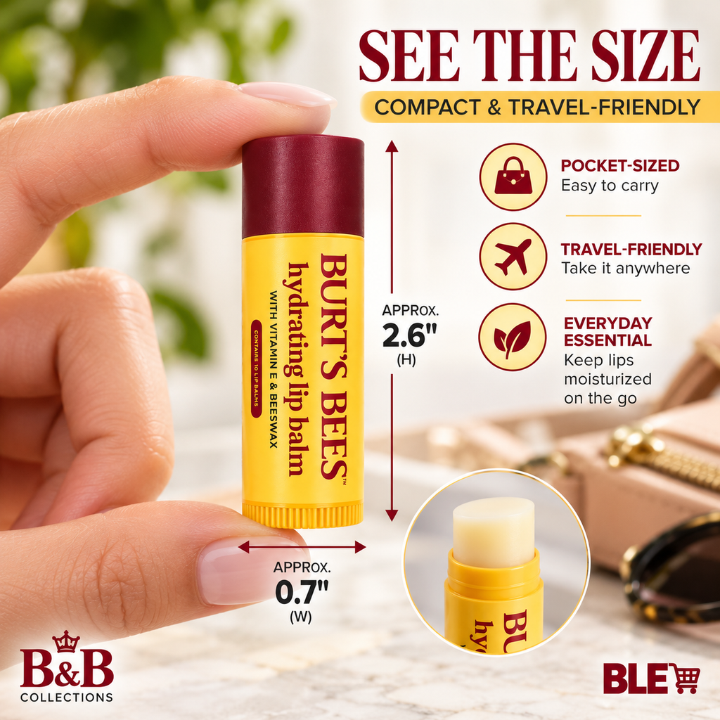 Burt’s Bees Hydrating Lip Balm with Vitamin E & Beeswax, Moisturizing Lip Care, Helps Soften and Smooth Dry Lips