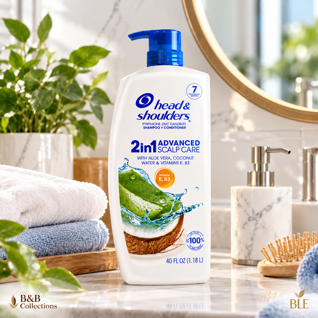 Head & Shoulders 2-in-1 Advanced Scalp Care Anti-Dandruff Shampoo & Conditioner with Aloe & Coconut Water, Vitamin E & B3, 40 fl oz