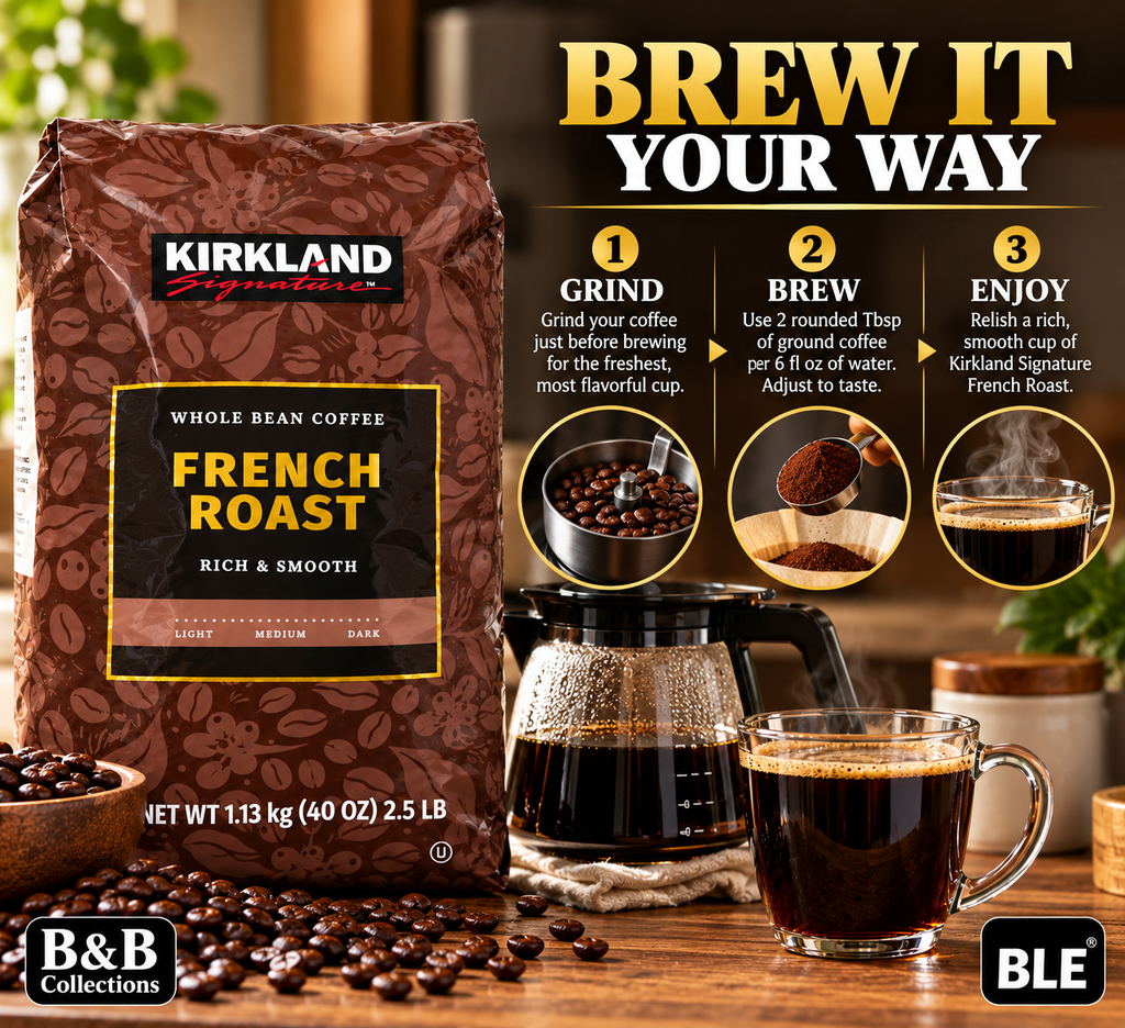 Kirkland Signature French Roast Whole Bean Coffee, Rich & Smooth Dark Roast Arabica Blend, 40 oz (2.5 lb / 1.13 kg)