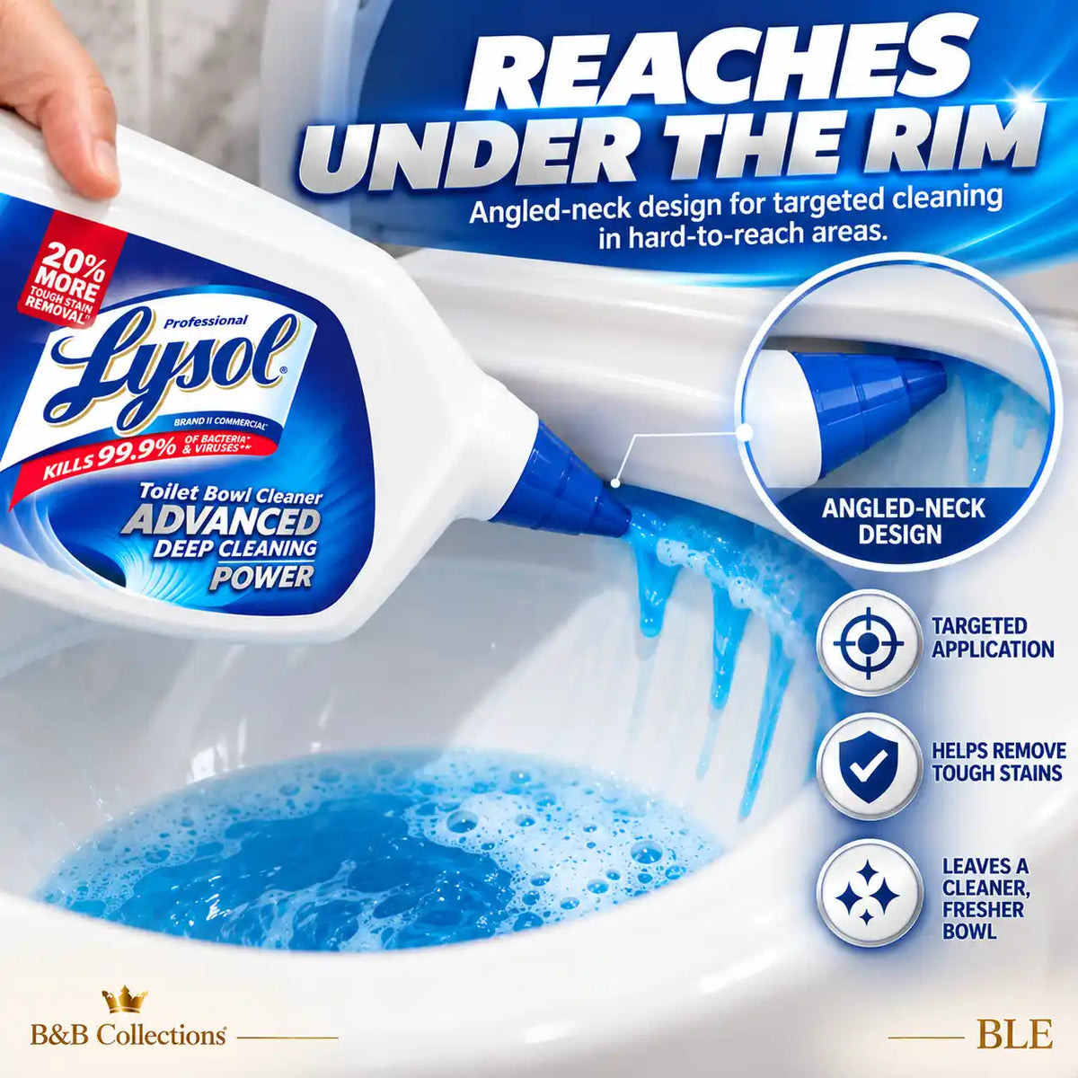 Lysol Advanced Deep Cleaning Power Toilet Bowl Cleaner, 20% More Tough Stain Removal, 32 fl oz Bottles, 4-Pack (128 fl oz Total)