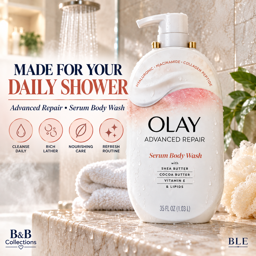 Olay Advanced Repair Serum Body Wash with Shea Butter, Cocoa Butter, Vitamin E & Lipids, 35 fl oz