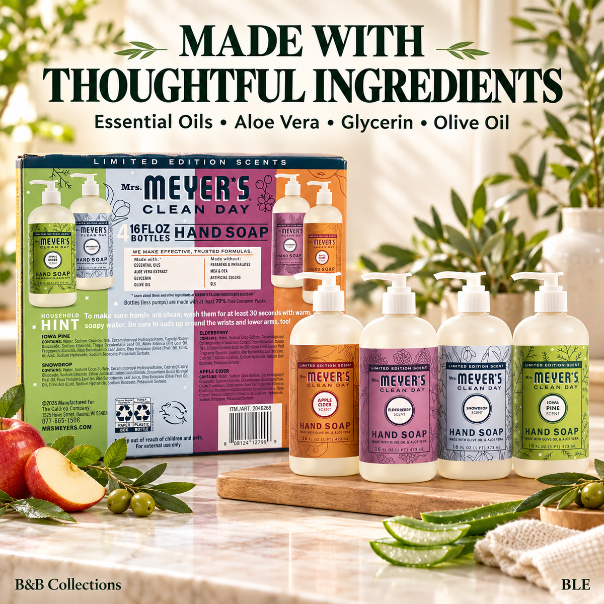 Mrs. Meyer’s Clean Day Hand Soap Variety Pack, Limited Edition Scents, 16 fl oz Each, 4 Count