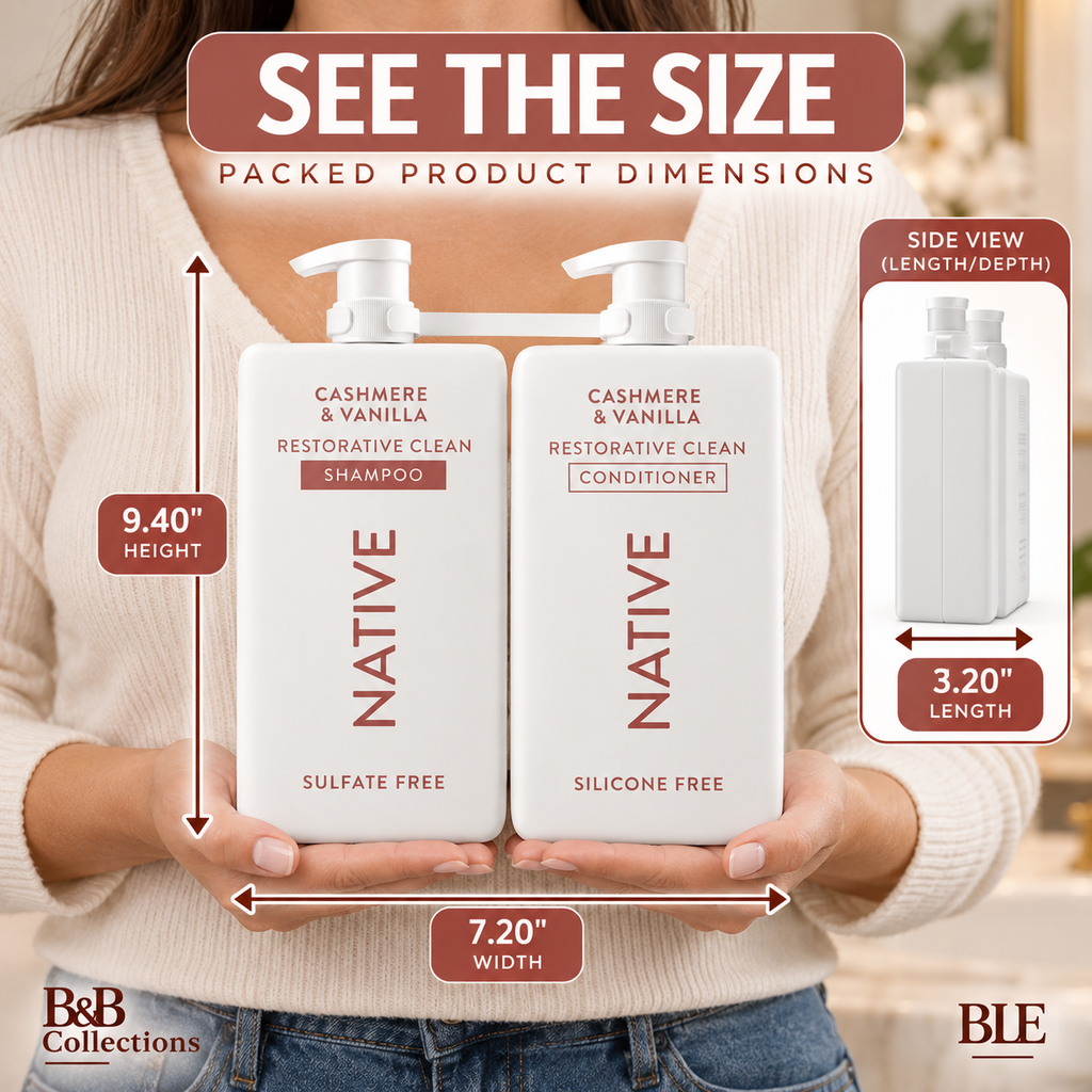 Native Cashmere & Vanilla Restorative Clean Shampoo & Conditioner Set, Sulfate-Free Shampoo & Silicone-Free Conditioner, 2 Pack