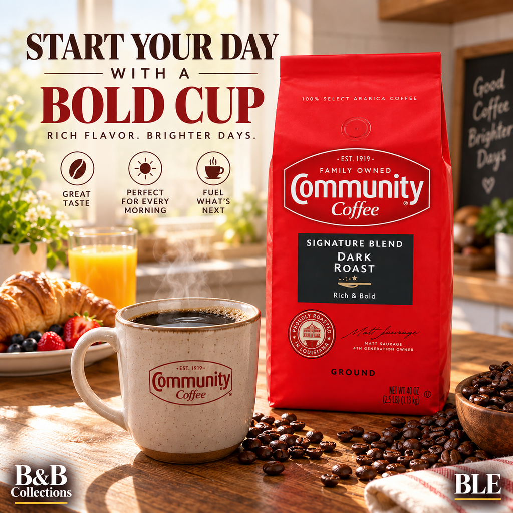 Community Coffee Signature Blend Dark Roast Ground Coffee, Rich & Full-Bodied, 100% Arabica, 40 oz