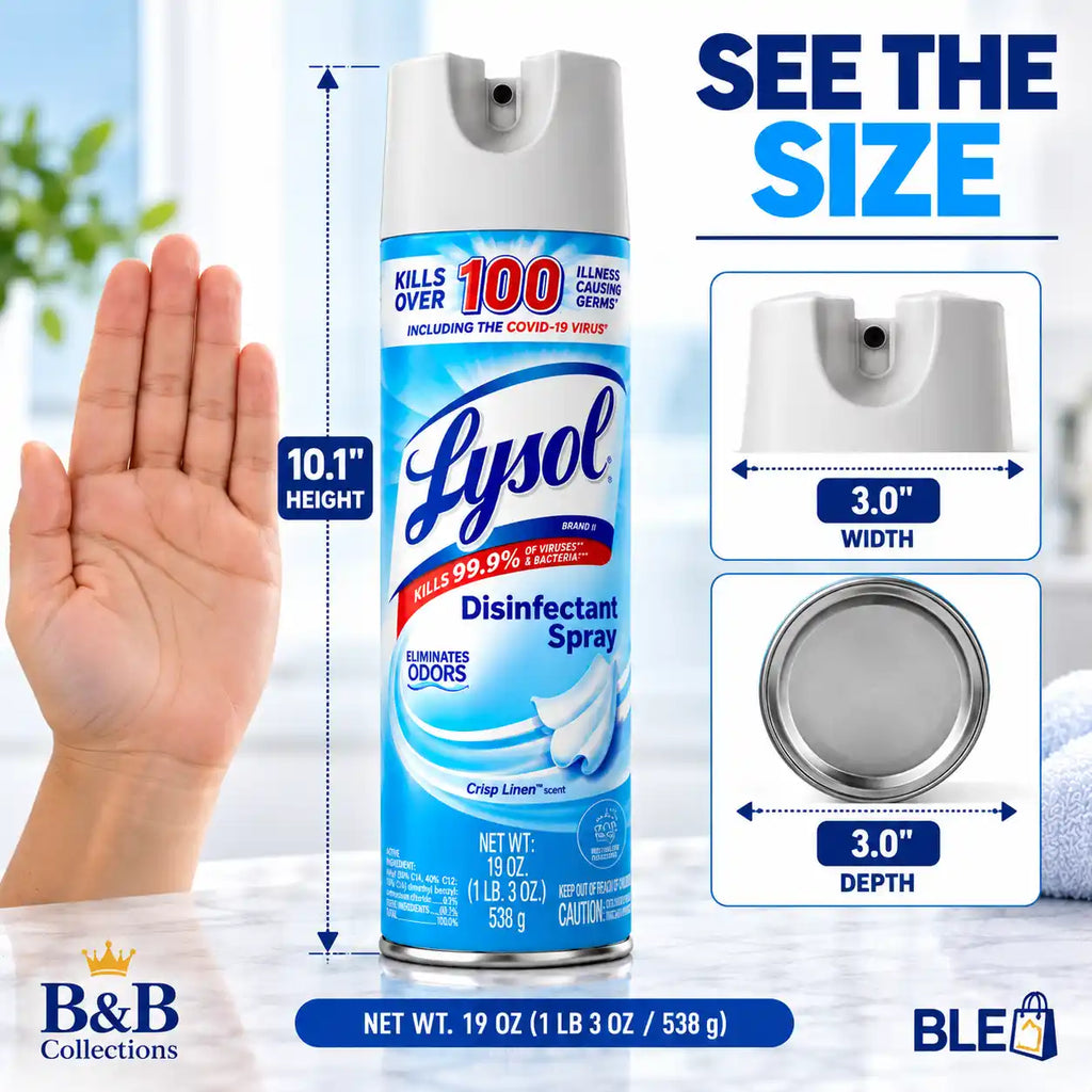 Lysol Disinfectant Spray, Crisp Linen Scent, Eliminates Odors, 19 oz (538 g)