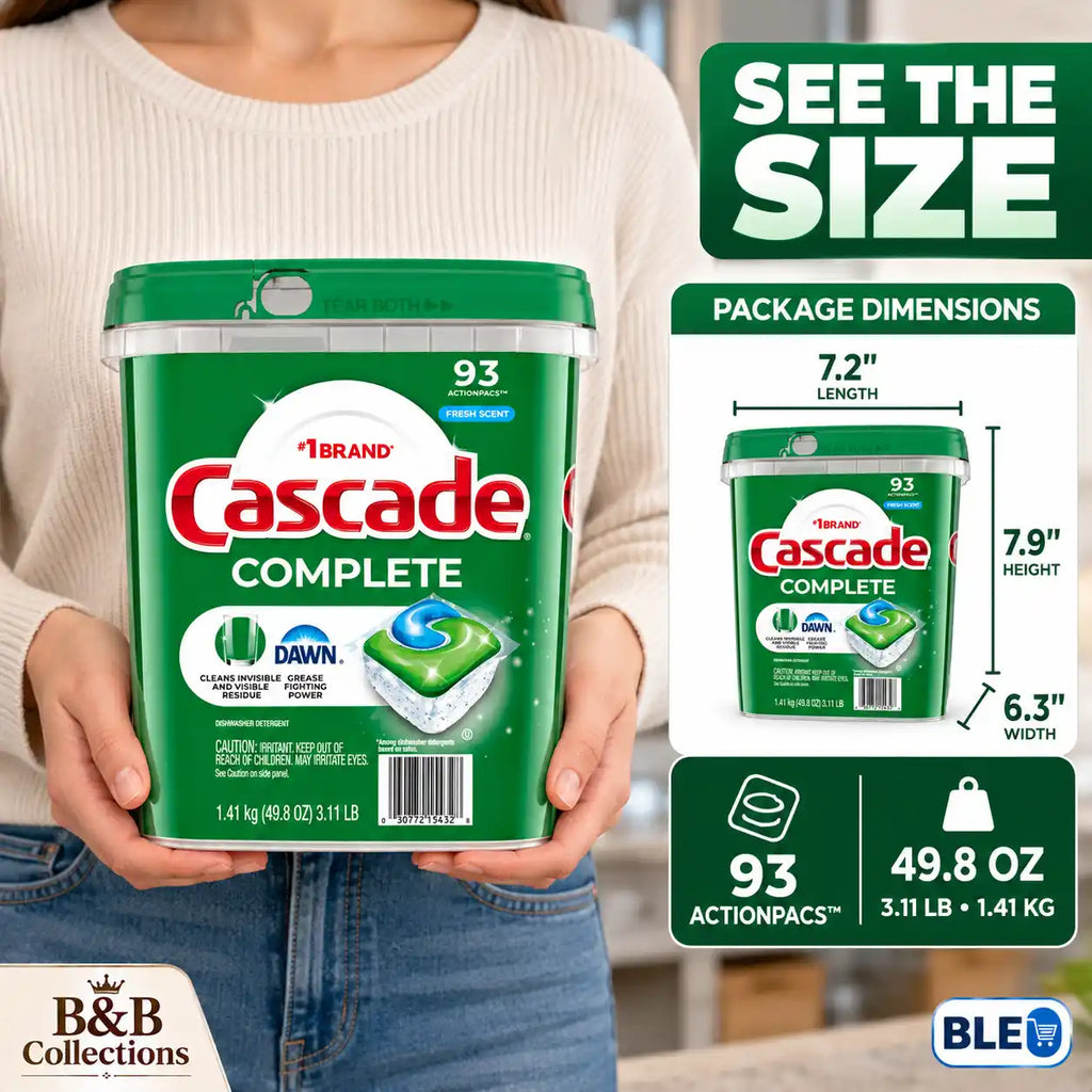 Cascade Complete ActionPacs Dishwasher Detergent with Dawn, Fresh Scent, 93 Count, 49.8 oz
