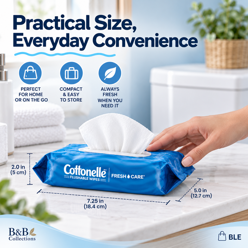 Cottonelle Fresh Care Flushable Wipes, 560 Total Wipes, 10 Packs of 56, Hypoallergenic Moist Cleansing Wipes