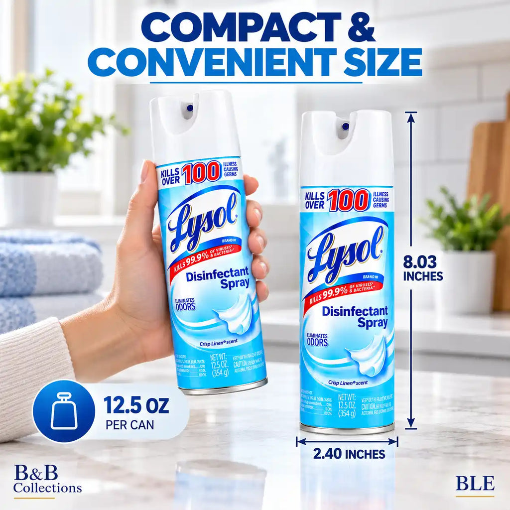 Lysol Disinfectant Spray, Crisp Linen Scent, Kills 99.9% of Viruses & Bacteria, Eliminates Odors, 12.5 oz Cans (Pack of 2)