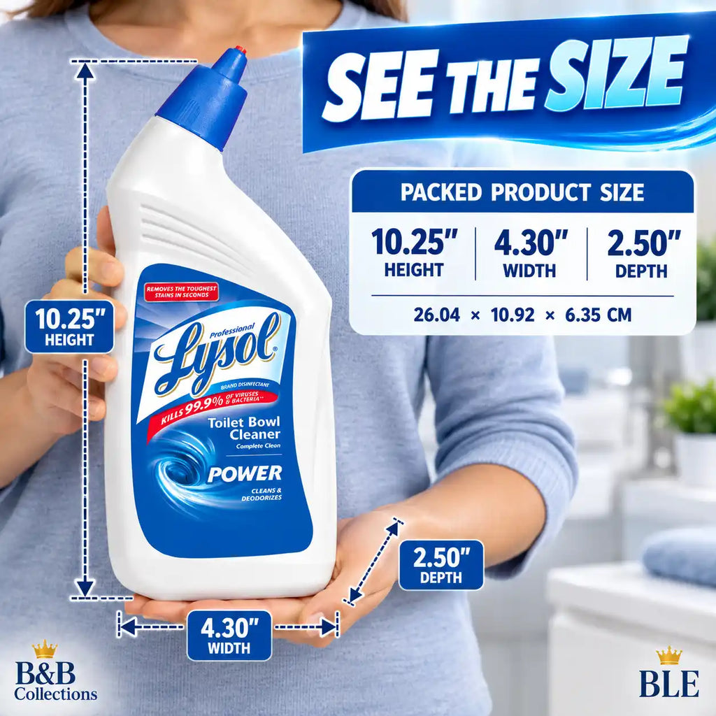Professional Lysol Power Toilet Bowl Cleaner, Complete Clean, Cleans & Deodorizes, Kills 99.9% of Viruses & Bacteria