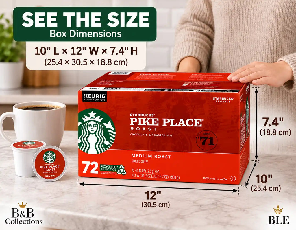 Starbucks Pike Place Roast Medium Roast Coffee, Keurig K-Cup Pods, Chocolate & Toasted Nut Notes, 100% Arabica Coffee, 72 Count