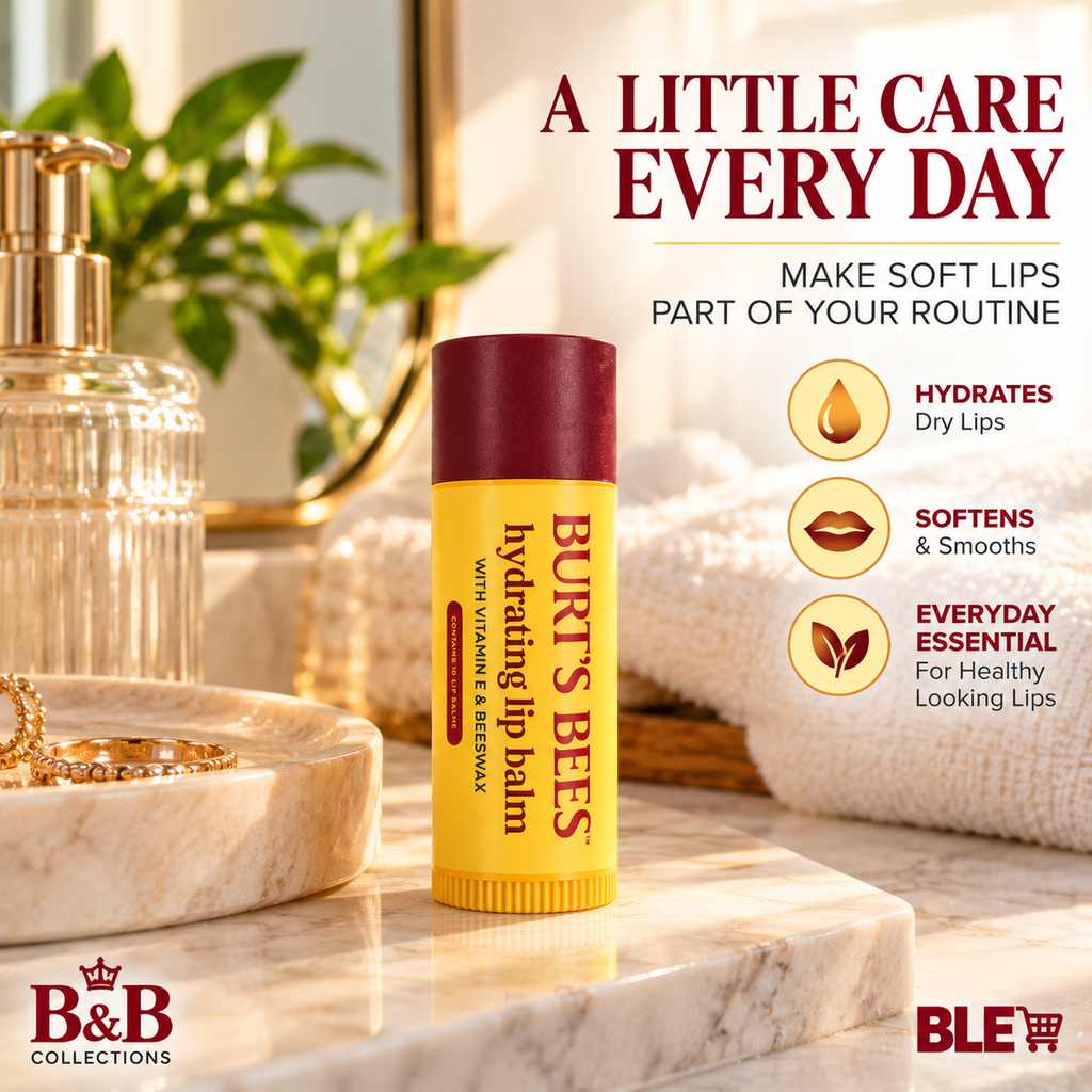 Burt’s Bees Hydrating Lip Balm with Vitamin E & Beeswax, Moisturizing Lip Care, Helps Soften and Smooth Dry Lips