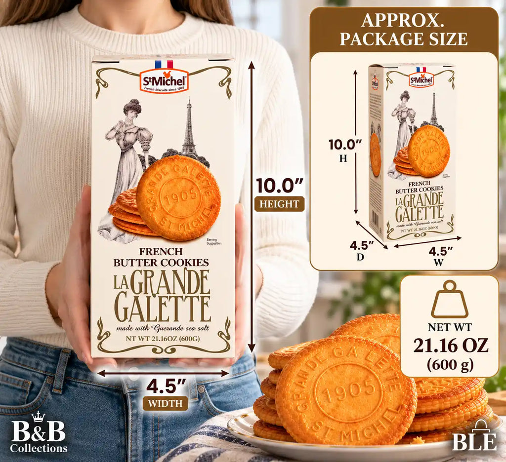 St Michel La Grande Galette French Butter Cookies with Guérande Sea Salt, 21.16 oz (600 g)