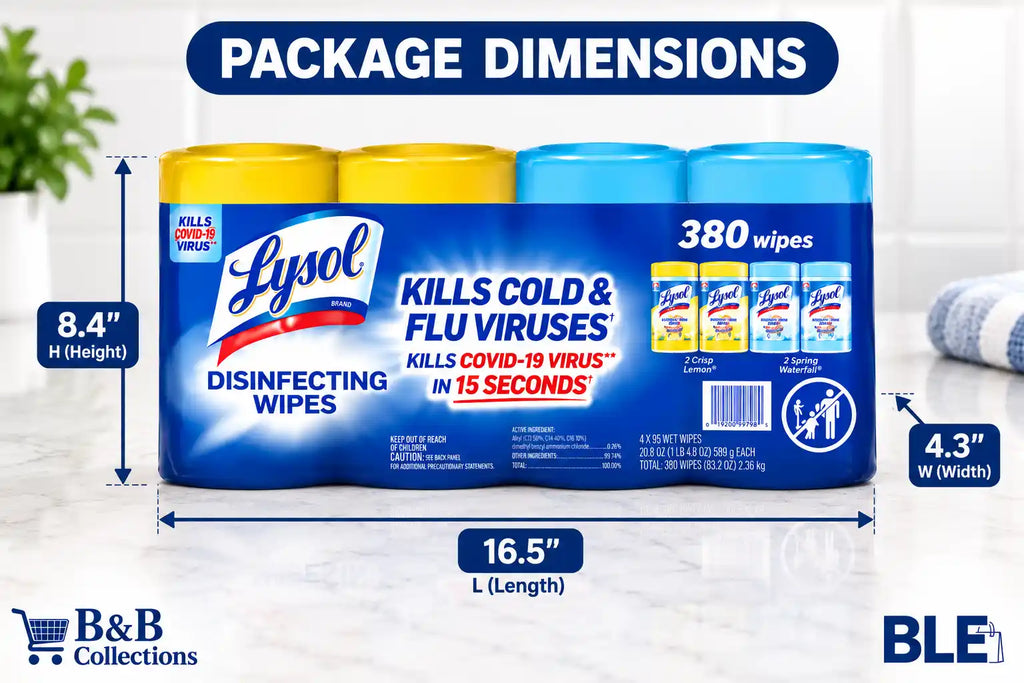 Lysol Disinfecting Wipes, Kills Cold & Flu Viruses, 4-Pack, 380 Wipes Total