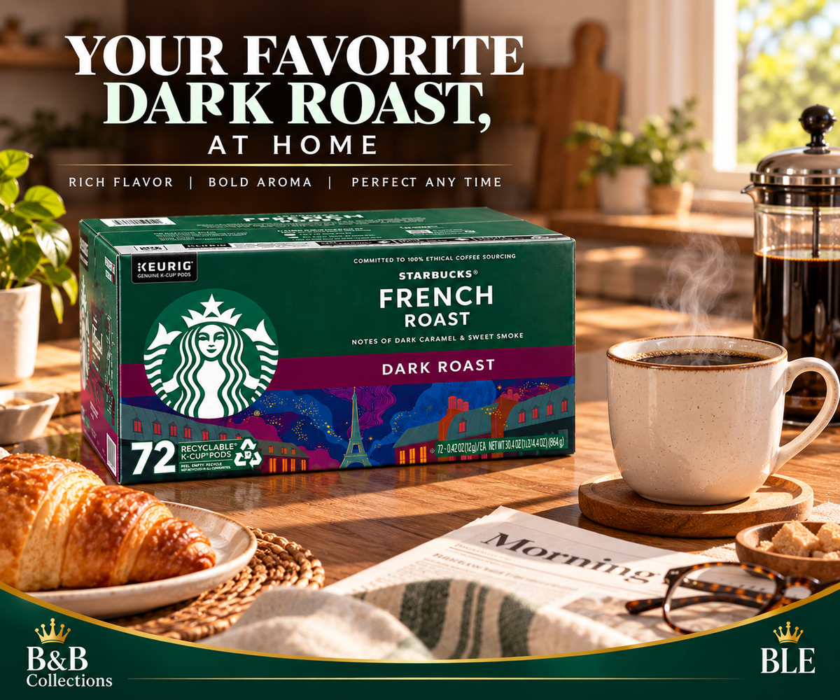 Starbucks French Roast Dark Roast Coffee K-Cup Pods, Keurig Compatible, 72 Count