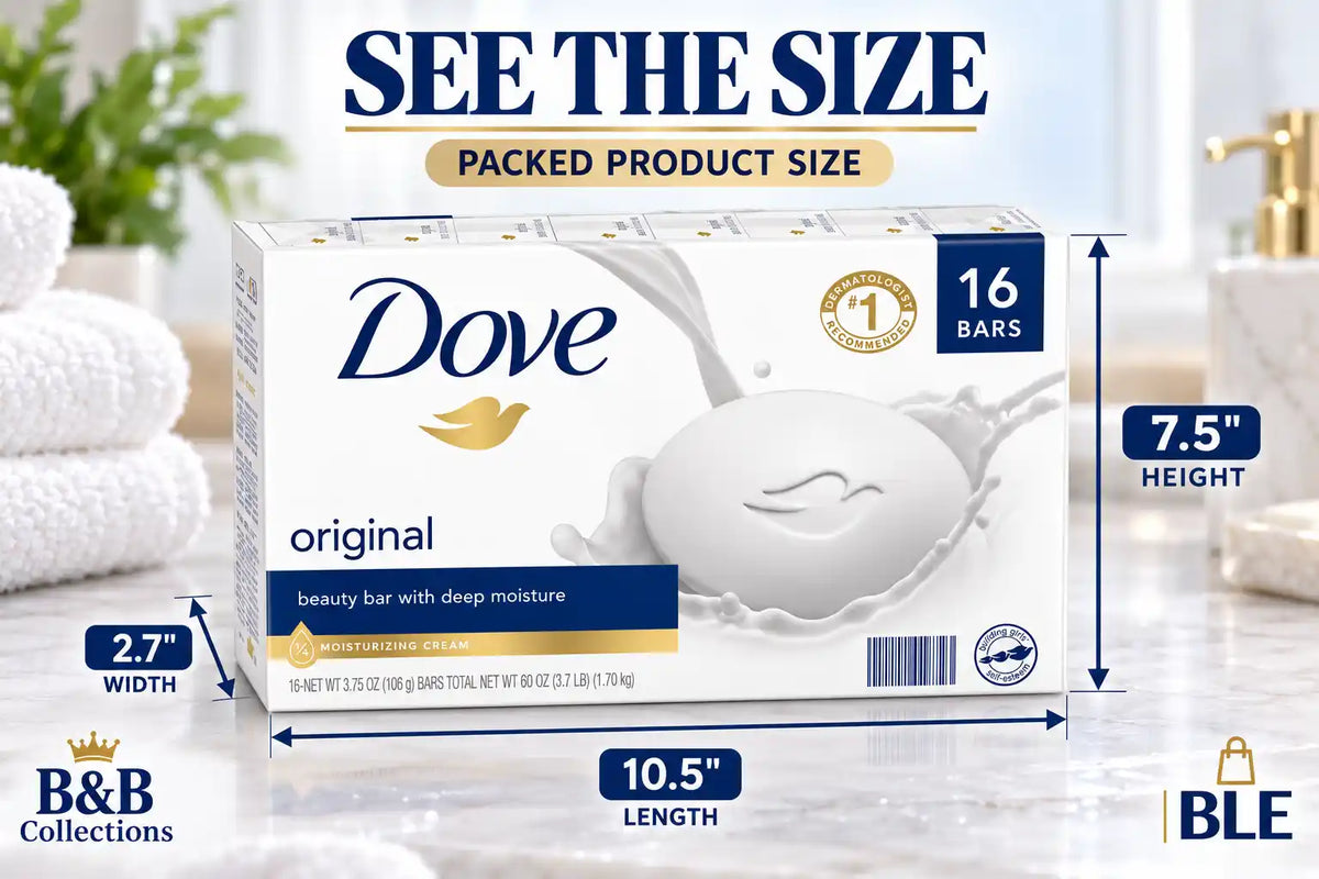 Dove Original Beauty Bar with Deep Moisture, ¼ Moisturizing Cream, 3.75 oz Bars, 16 Count, 60 oz Total
