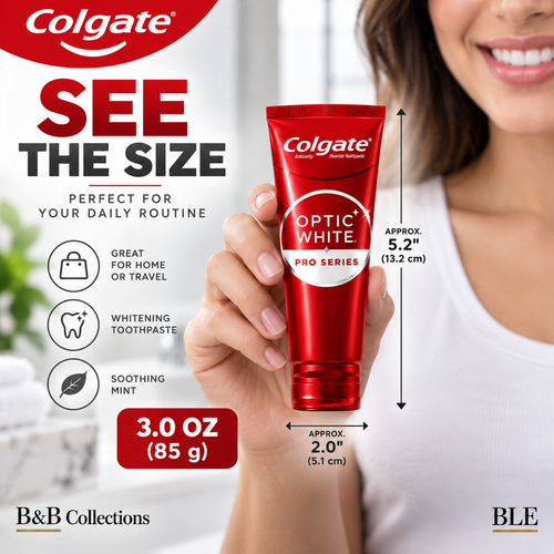 Colgate Optic White Pro Series Whitening Toothpaste, Enamel Renewal, Soothing Mint, 5% Hydrogen Peroxide, 3 oz, 3 Pack