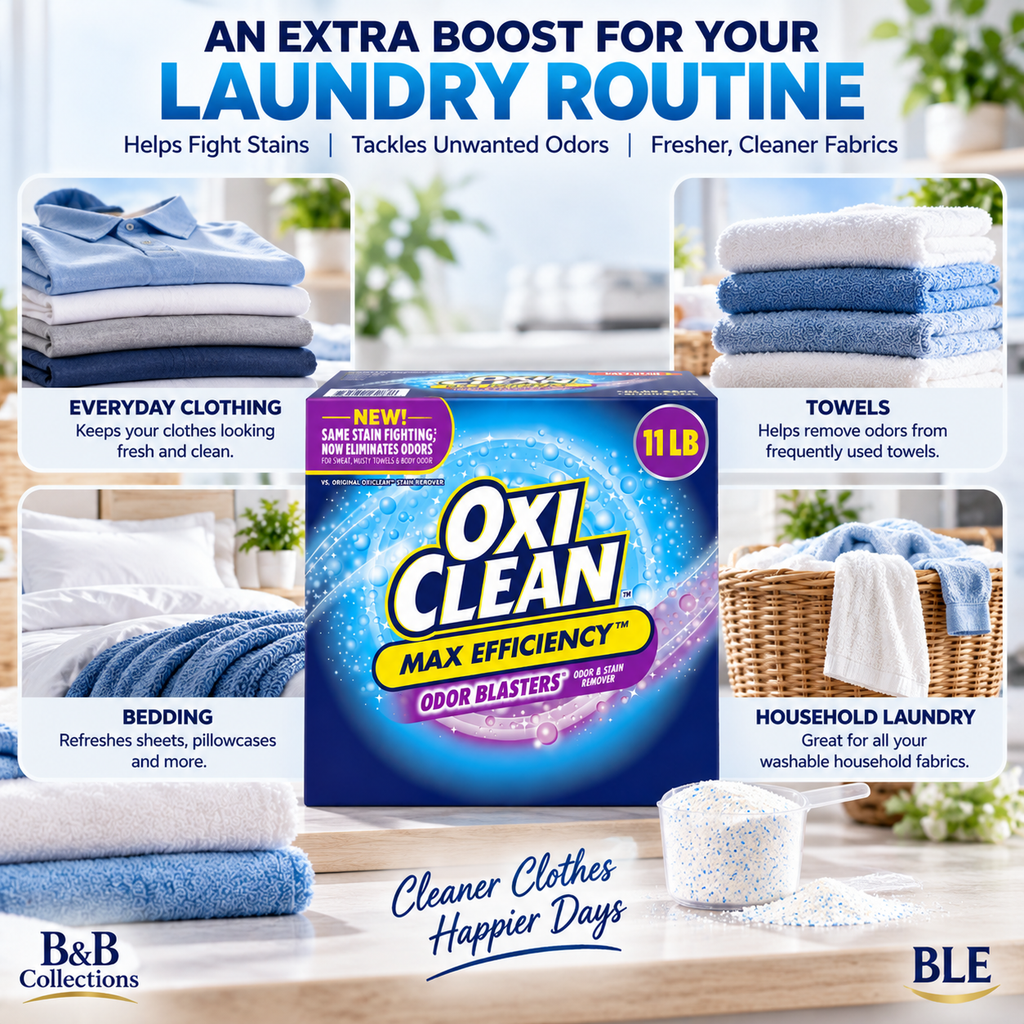 OxiClean Max Efficiency Odor Blasters Laundry Stain Remover Powder, Odor & Stain Fighting Formula, 11 lb
