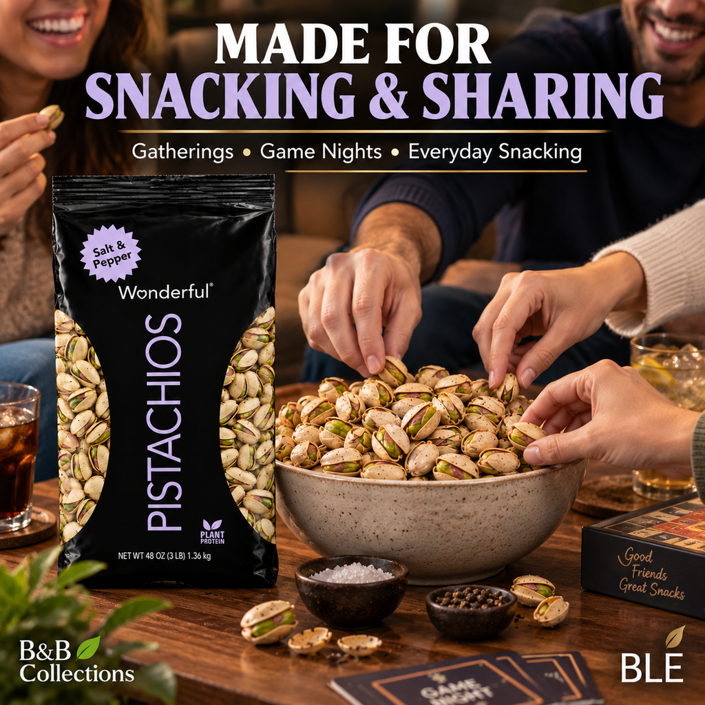 Wonderful Pistachios Salt & Pepper, In-Shell Roasted Pistachios, 48 oz (3 lb) Bag