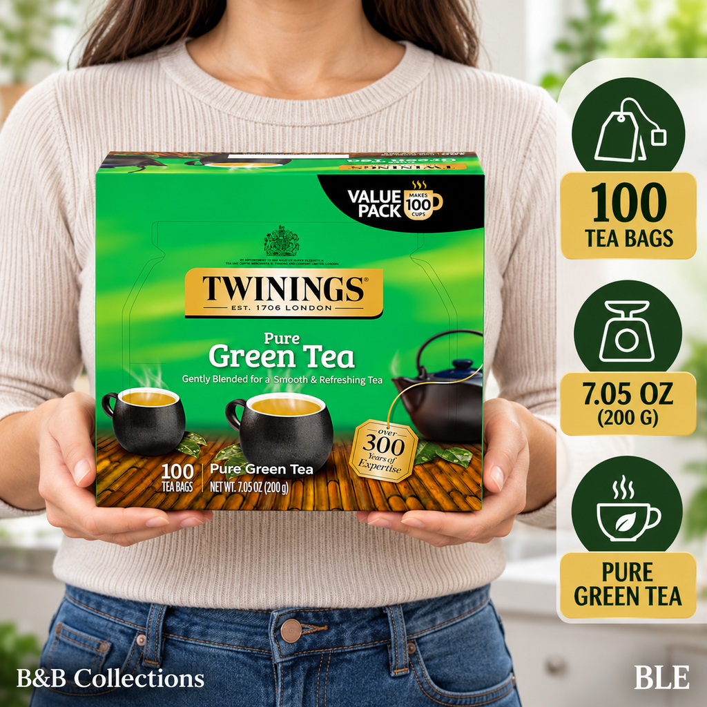 Twinings Pure Green Tea, Smooth & Refreshing Tea Bags, 100 Count, 7.05 oz (200 g)
