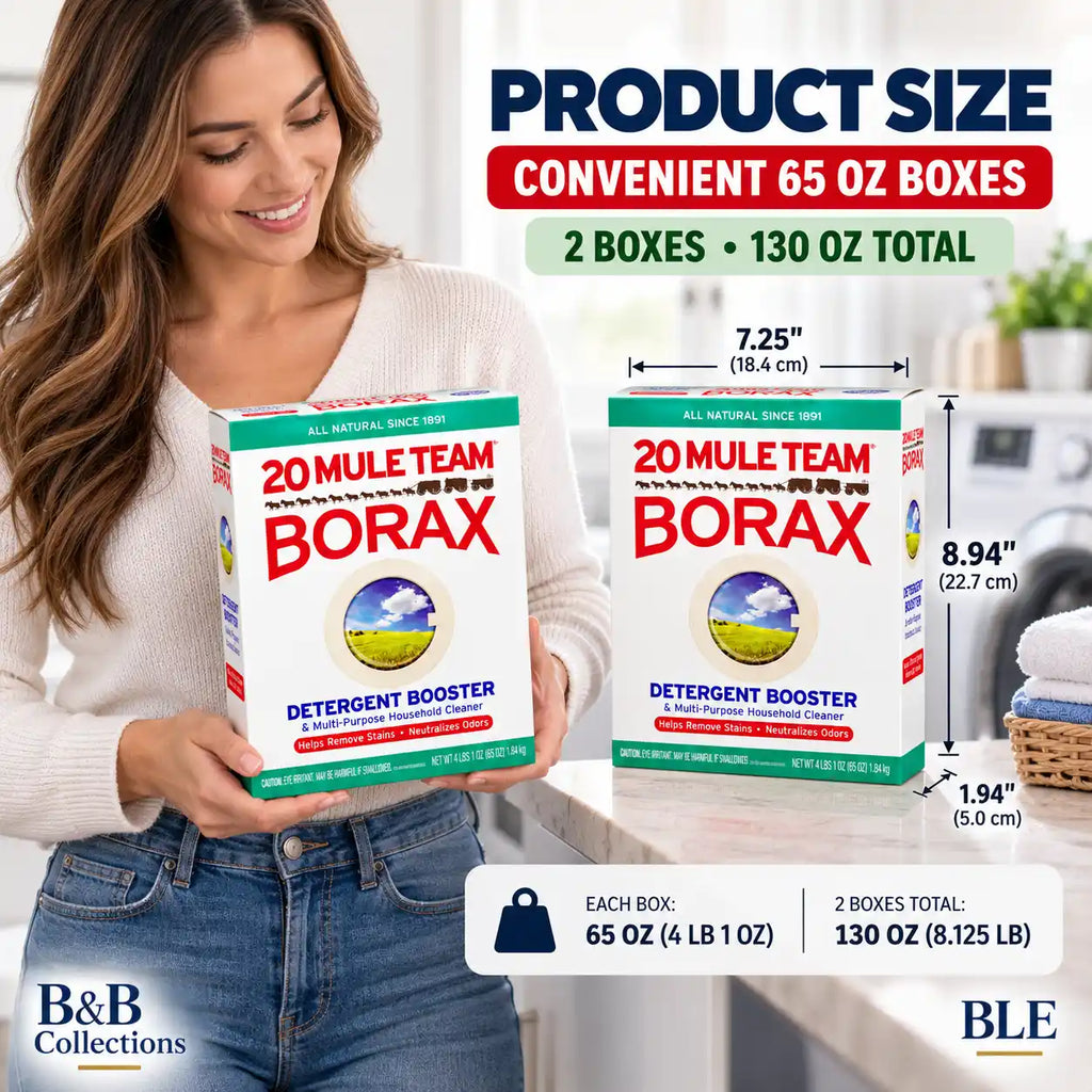 20 Mule Team Borax All Natural Laundry Detergent Booster & Multi-Purpose Household Cleaner, Helps Remove Stains & Neutralize Odors, 65 oz (Pack of 2)