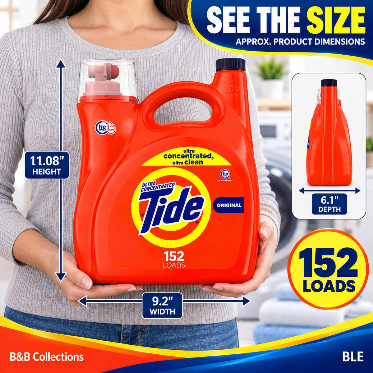 Tide Ultra Concentrated Liquid Laundry Detergent + Advanced Power OXI, HE Compatible, 78 Loads, 138 fl oz