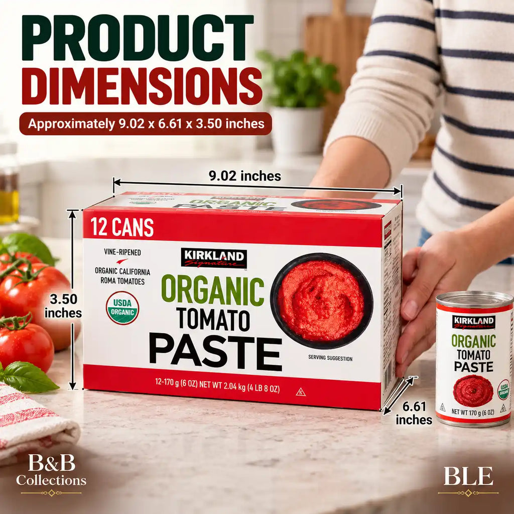 Kirkland Signature Organic Tomato Paste, USDA Organic, Vine-Ripened California Roma Tomatoes, 6 oz Cans, 12-Pack (72 oz Total)