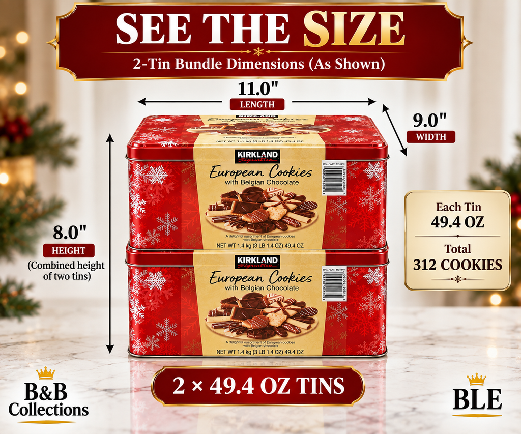 Kirkland Signature European Cookies with Belgian Chocolate, 15 Varieties, 156 Cookies per Tin, 49.4 oz Each, 2 Count