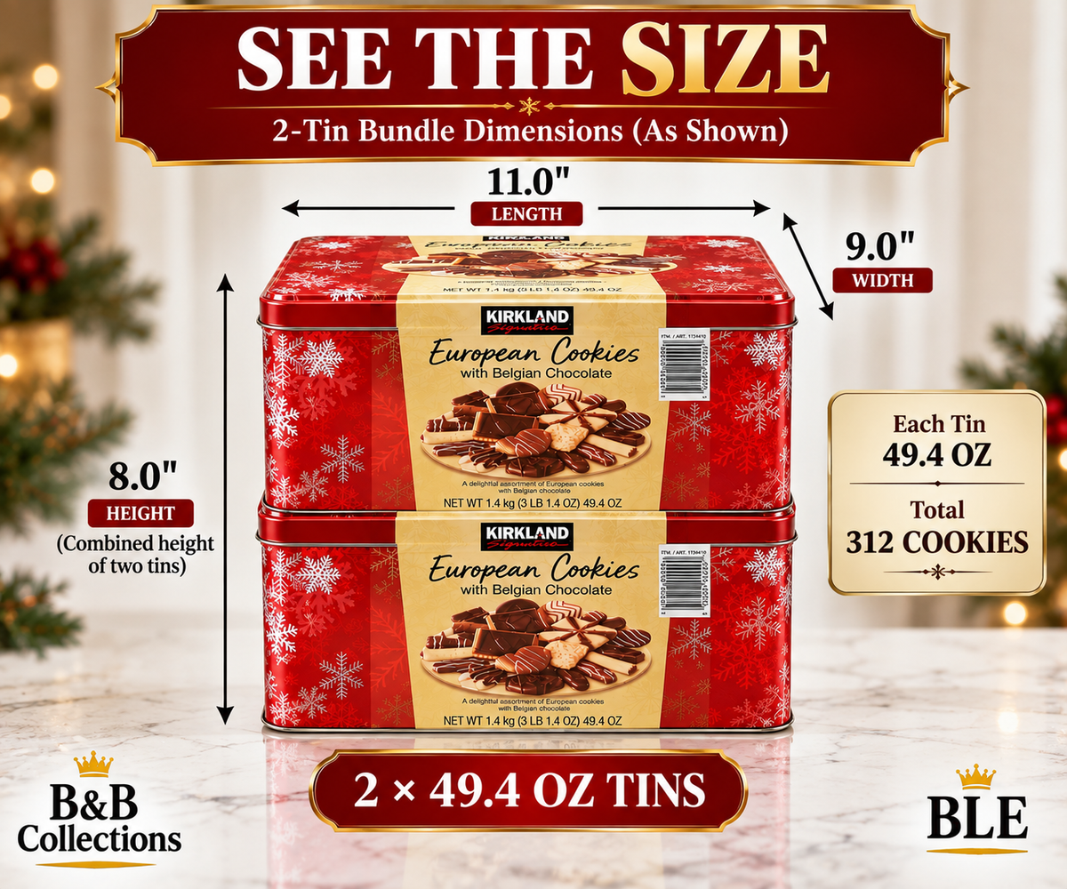 Kirkland Signature European Cookies with Belgian Chocolate, 15 Varieties, 156 Cookies per Tin, 49.4 oz Each, 2 Count