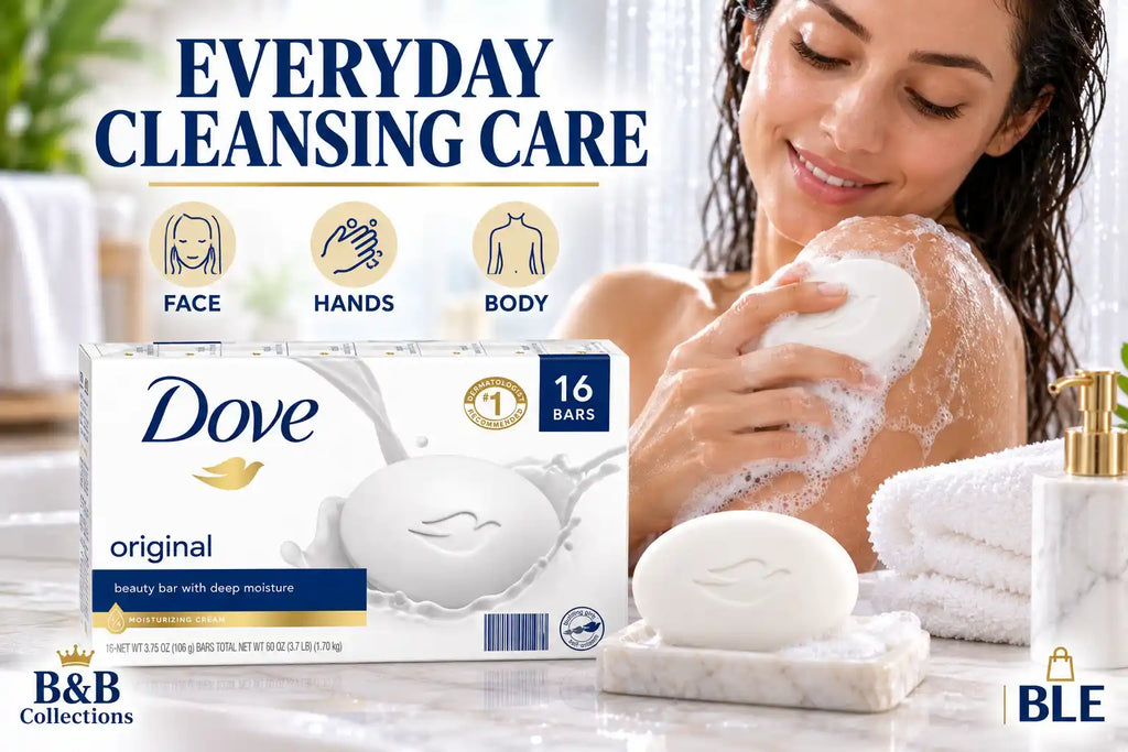 Dove Original Beauty Bar with Deep Moisture, ¼ Moisturizing Cream, 3.75 oz Bars, 16 Count, 60 oz Total