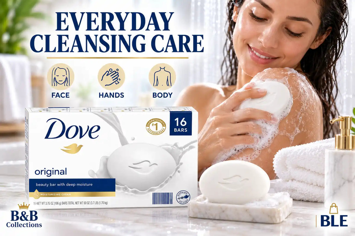 Dove Original Beauty Bar with Deep Moisture, ¼ Moisturizing Cream, 3.75 oz Bars, 16 Count, 60 oz Total