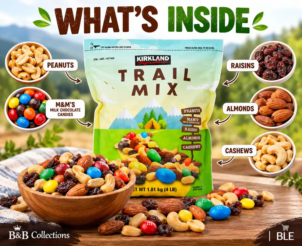 Kirkland Signature Trail Mix, Peanuts, M&M’s, Raisins, Almonds & Cashews, 4 lb Bags, 3 Pack, 12 lb Total