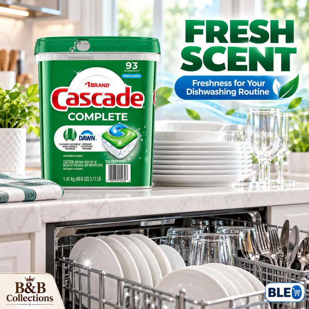 Cascade Complete ActionPacs Dishwasher Detergent with Dawn, Fresh Scent, 93 Count, 49.8 oz