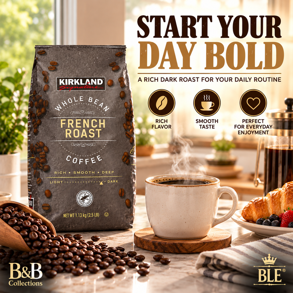 Kirkland Signature French Roast Whole Bean Coffee, Dark Roast, Rich & Smooth, 2.5 lb (40 oz)