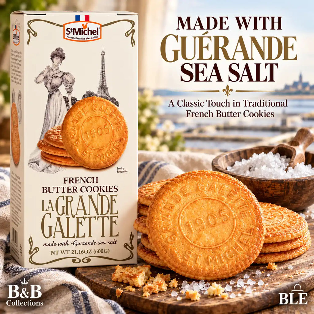 St Michel La Grande Galette French Butter Cookies with Guérande Sea Salt, 21.16 oz (600 g)