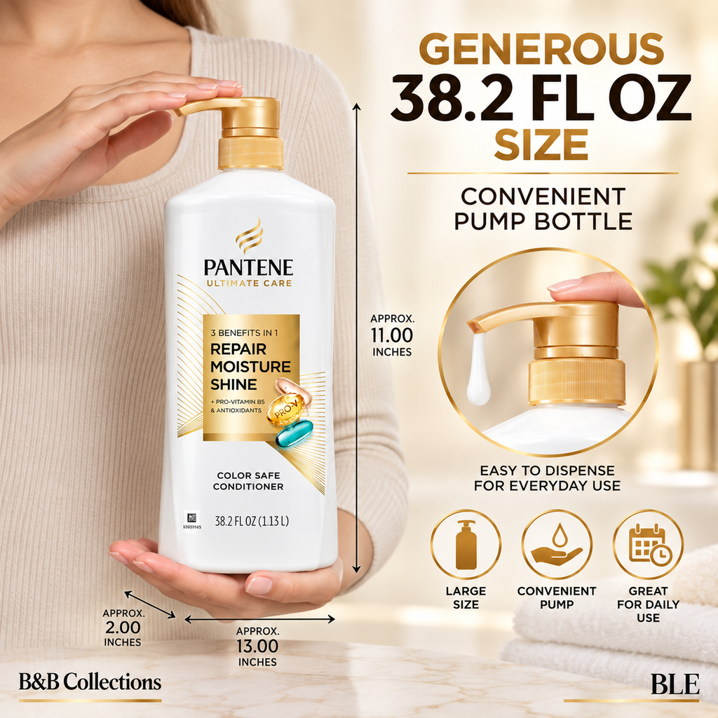 Pantene Pro-V Ultimate Care Repair, Moisture & Shine Conditioner, Color Safe, 38.2 fl oz