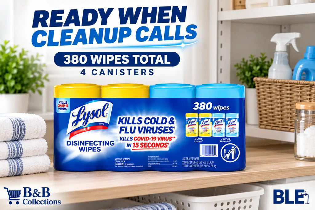 Lysol Disinfecting Wipes, Kills Cold & Flu Viruses, 4-Pack, 380 Wipes Total