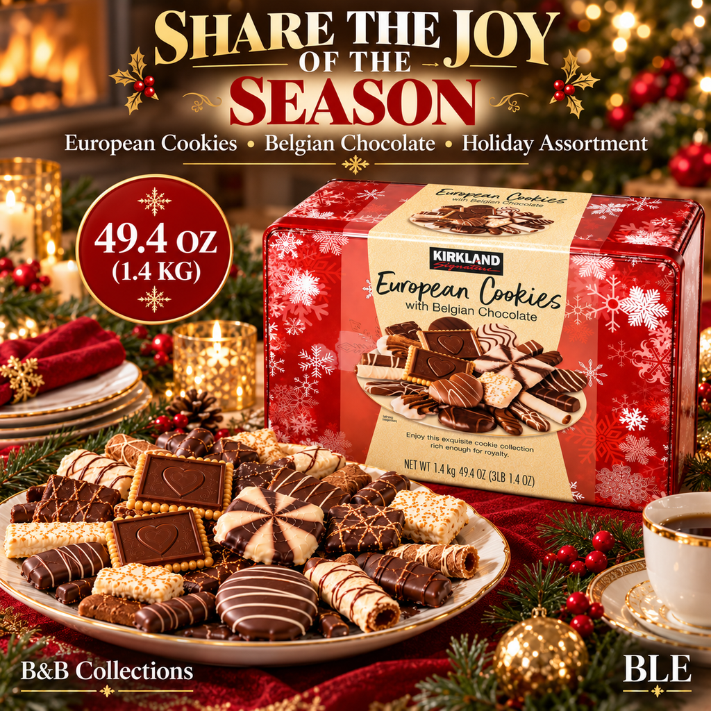 Kirkland Signature European Cookies with Belgian Chocolate, Holiday Assortment, 49.4 oz (3 lb 1.4 oz)