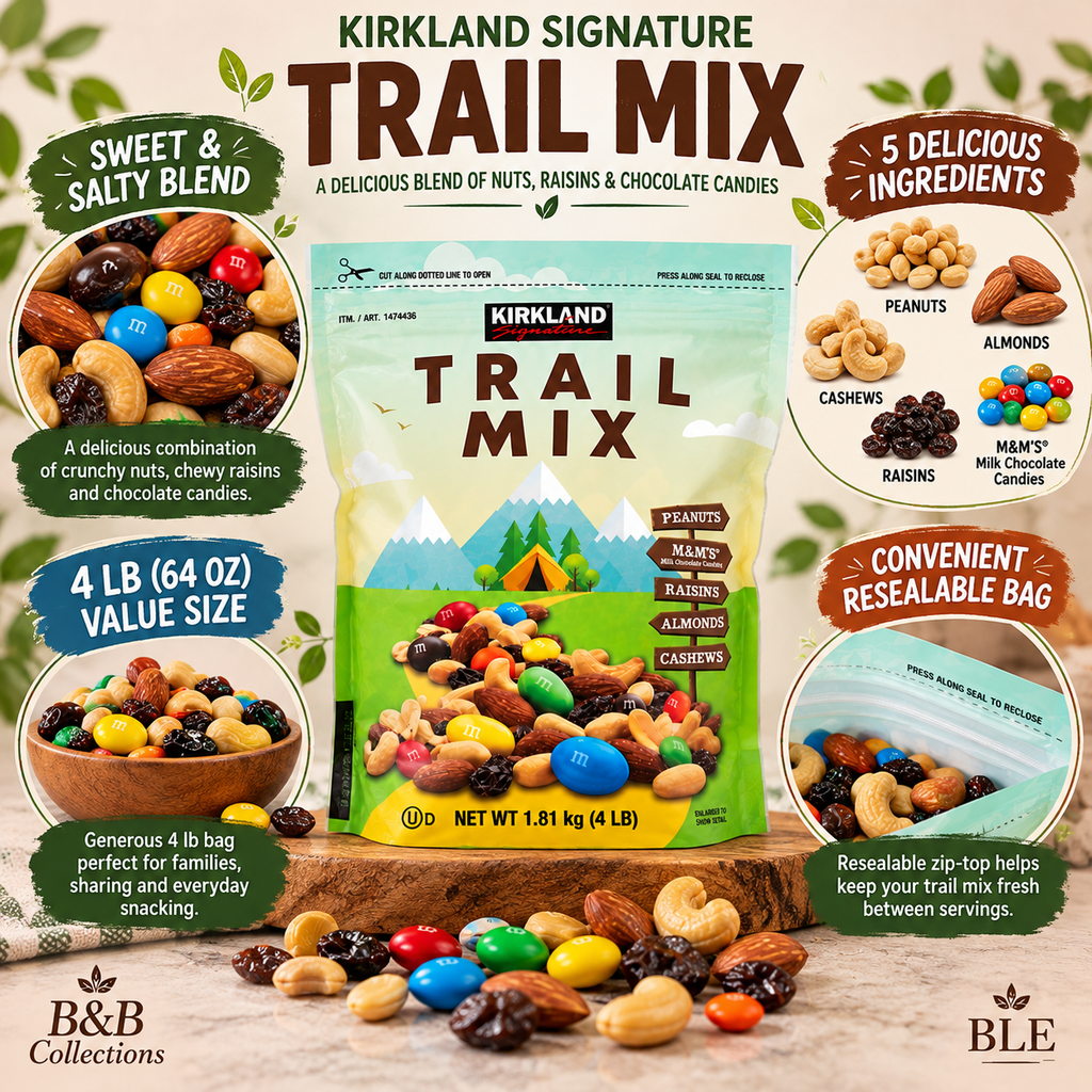 Kirkland Signature Trail Mix, 4 lb (64 oz) – Peanuts, Almonds, Cashews, Raisins & M&M's Milk Chocolate Candies, Sweet & Salty Snack Mix